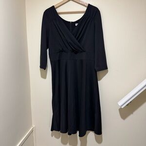 Women’s Grace Karin Wedding Guest Elegant Black V-Neck Midi Dress Size XL